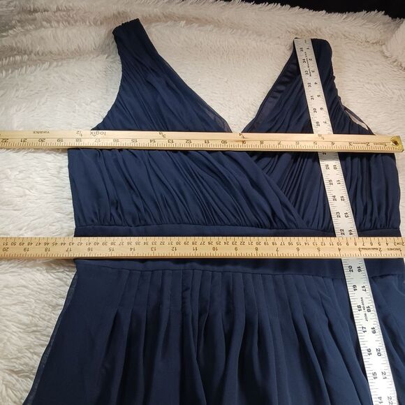 Ralph Laren Blue Ruched Wrap Midi Dress for Cocktail Events Womans Large........ - Picture 9 of 11